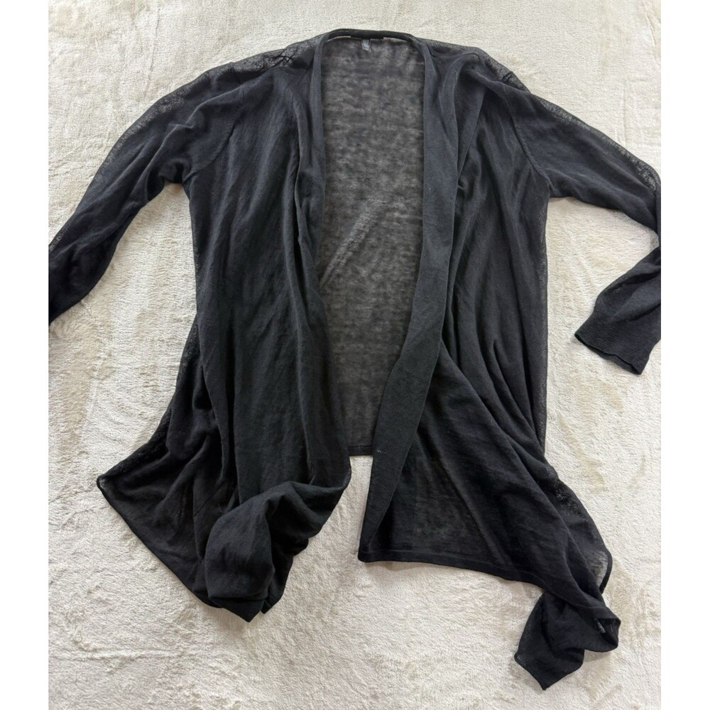 Eileen Fisher Women's Black Hemp Blend Cardigan Sweater Size Small